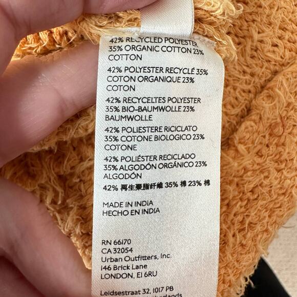 Free People Theo V Neck Eyelash Sweater Goldy Women Small NWT Super Soft - Picture 9 of 9